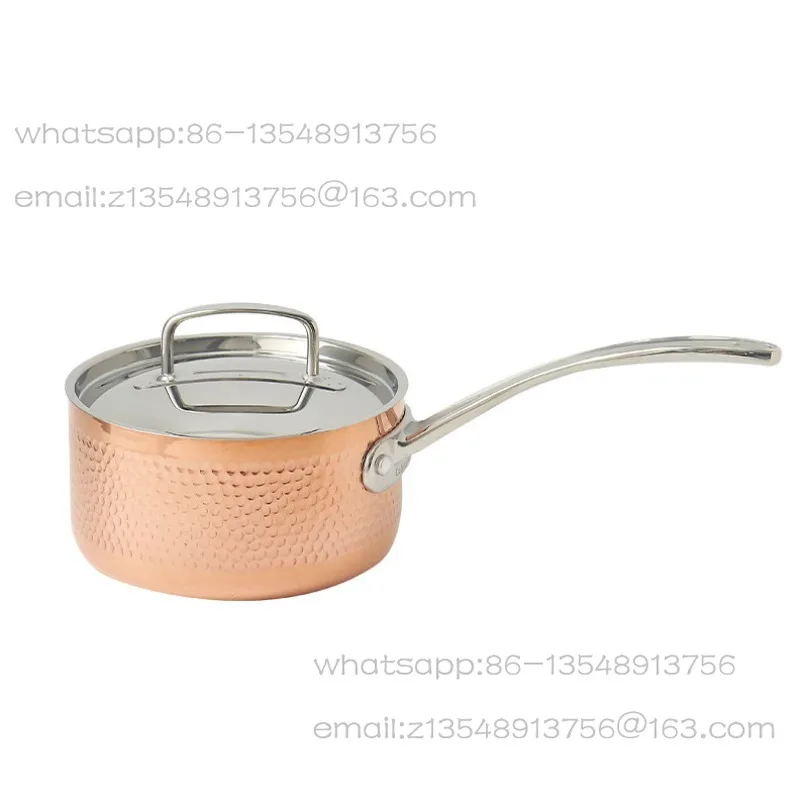 18cm/20cm copper-clad hammer-pattern single-handle milk pan pan, fried in stock and shipped quickly.
