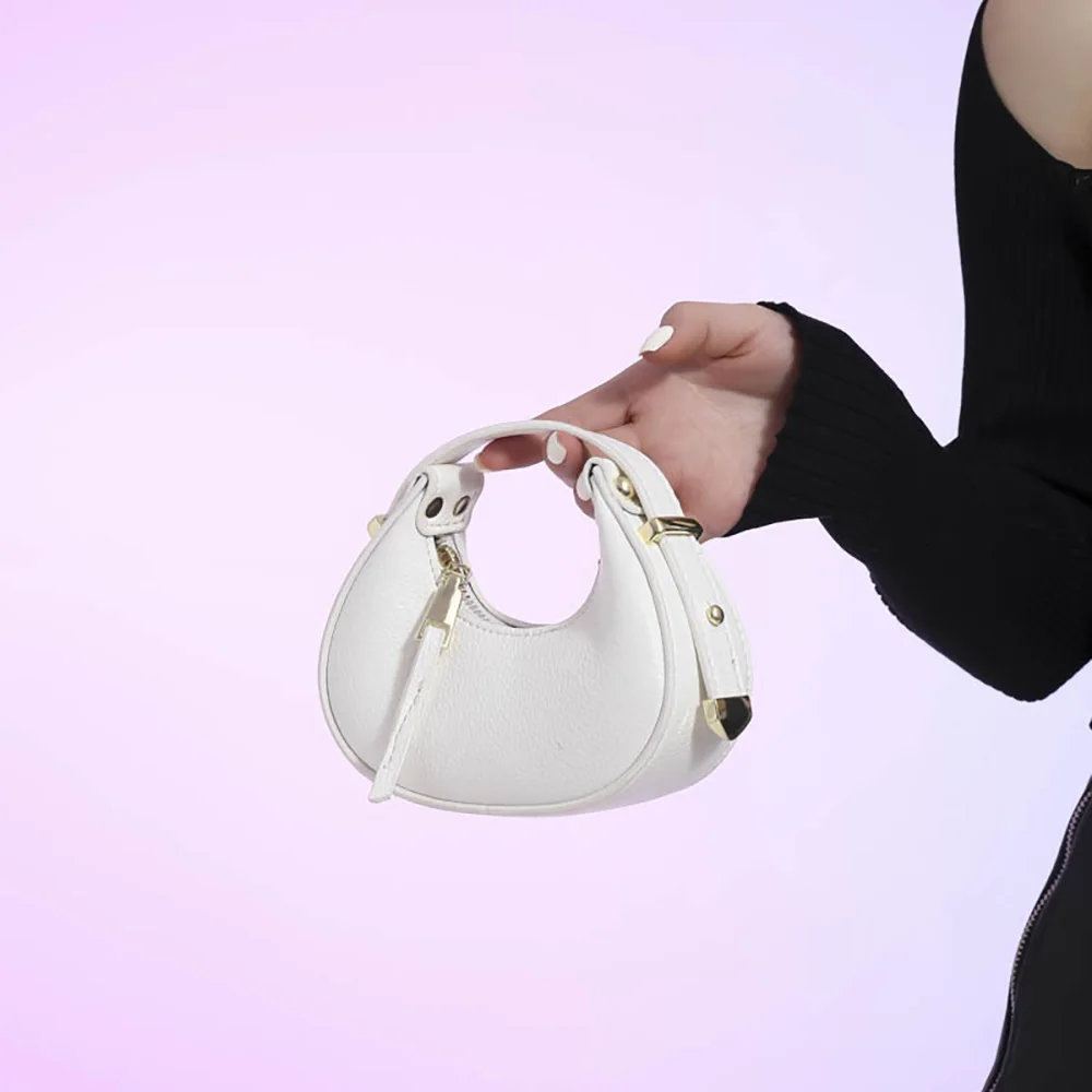 Mini bolsas de couro seixos para mulheres, bolsa pequena, bolsas de embreagem com alça superior para batom, bolsa monocromática, nova moda, 2024