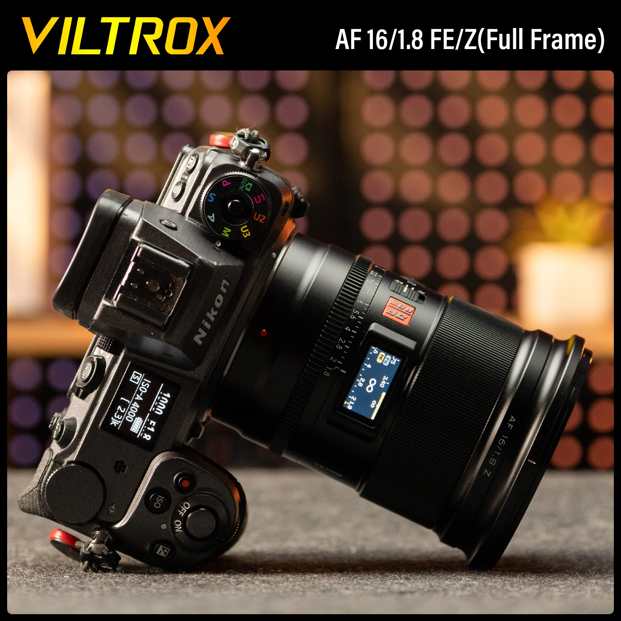 VILTROX 16mm F1.8 for Sony Nikon Camera Lens Full Frame Starry Sky Lens Large Aperture Ultra Wide Angle Auto Focus With Screen