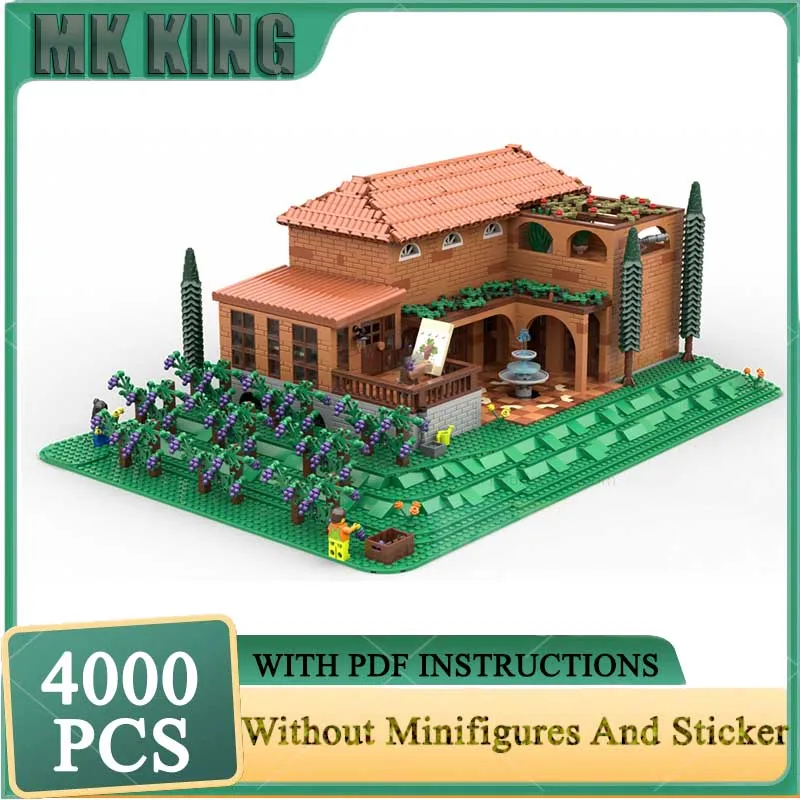 

Модель знаменитой виллы и винодельни из строительных блоков, технологичный конструктор, подарок, модель уличной сцены, игрушки на день рождения, набор для самостоятельной сборки