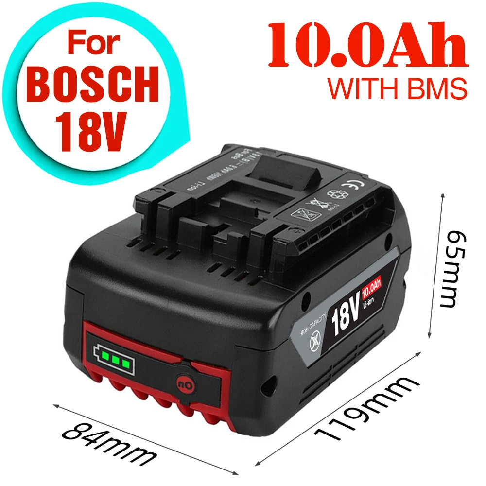 

100% оригинальный 10 Ач перезаряжаемый литий-ионный аккумулятор для Bosch 18V 6.0A резервный аккумулятор портативный запасной аккумулятор BAT609 BAT609G 618