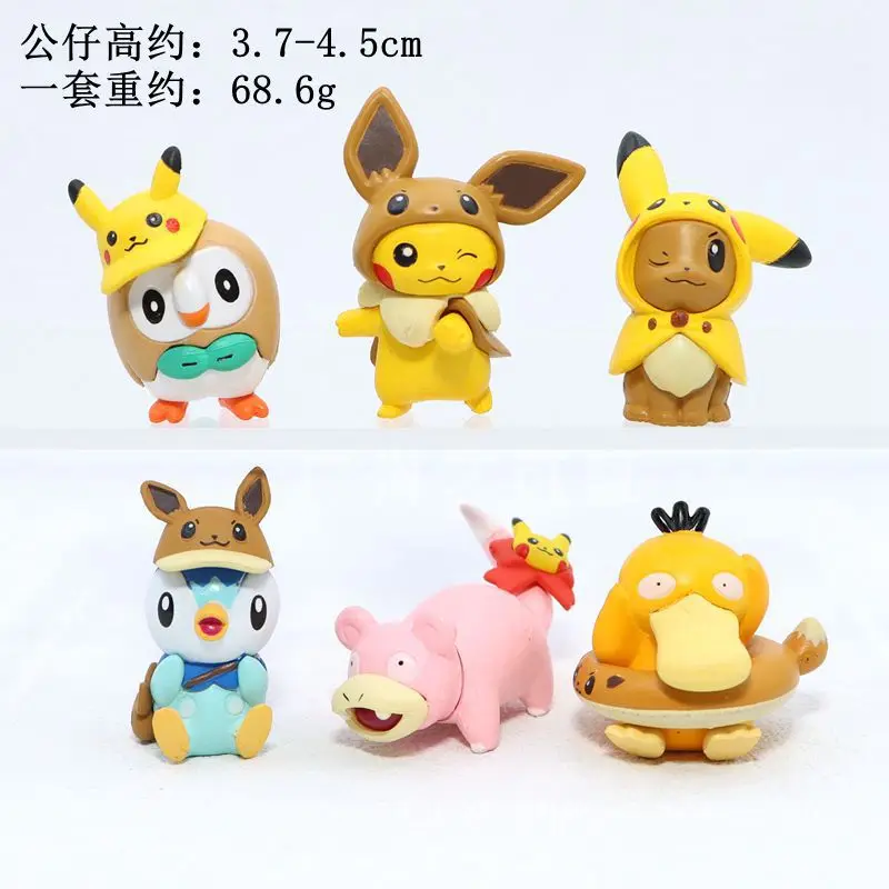 Pokemon Anime Gashapon Kapsel Spielzeug Piplup Figur Slowpoke Puppe Pikachu Psyduck Eevee Action-figuren Modell Ornamente Spielzeug Geschenke