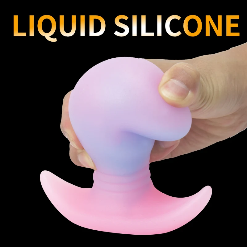 Glow in The Dark Colorful Silicone Buttocks Butt Plug Soft Women\'s Gay Men Prostate Massager