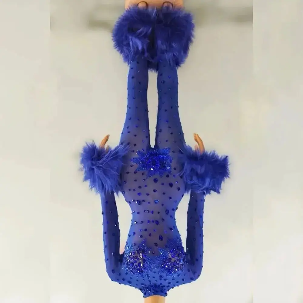 

Rhinestones Jumpsuit Sexy Stage Nightclub Bar Women Singer Gogo Dance Costume Multi Colors Stretchy Bodysuit Drag Queen Costume