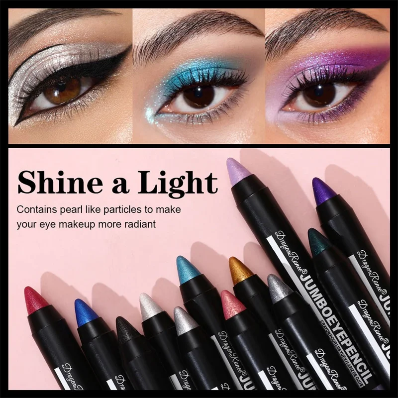 1PC Pearlescent Matte Eyeshadow Pencil Waterproof Long Lasting Shimmer Highlighter&Eye Shadow Eyeliner Stick Eyes Makeup Tool