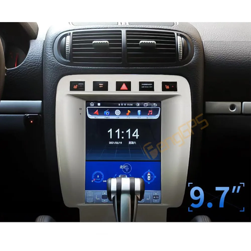 

9,7-дюймовый Android 13, автомобильный радиоприемник CarPlay для Porsche Cayenne 2003-2010, мультимедийный плеер с сенсорным экраном, GPS-навигация, головное устройство DSP BT