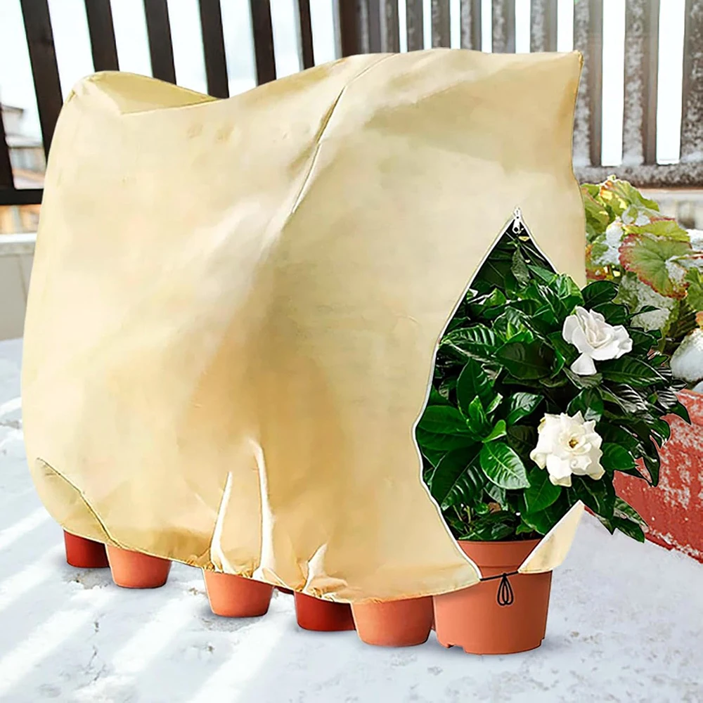 

Winter Burlap Plant Cover Bag Large Reusable Frost Cloth Cold Freeze Protection Tree Sacks Blankets Outdoor Garden Potted