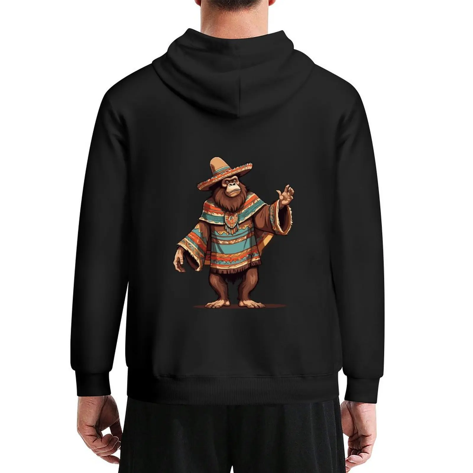 

Mexican Bigfoot Sasquatch With Sombrero Hoodie men clothes winter clothes mens clothes anime designer hoodies