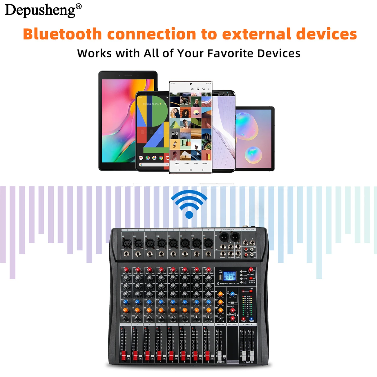 depusheng dx8／アナログミキサー 8チャンネル Amazon | Depusheng DX8プロフェッショナルミキサーサウンドボード