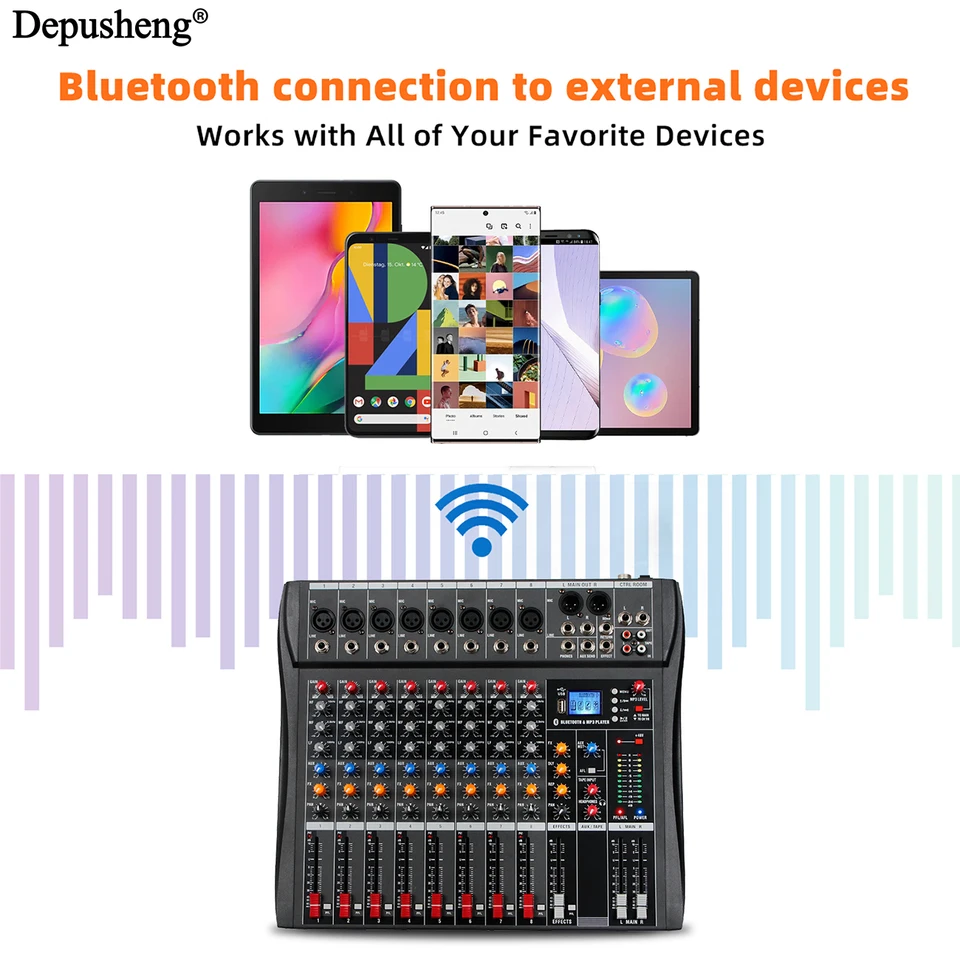 depusheng dx8／アナログミキサー 8チャンネル Amazon | Depusheng DX8プロフェッショナルミキサーサウンドボード
