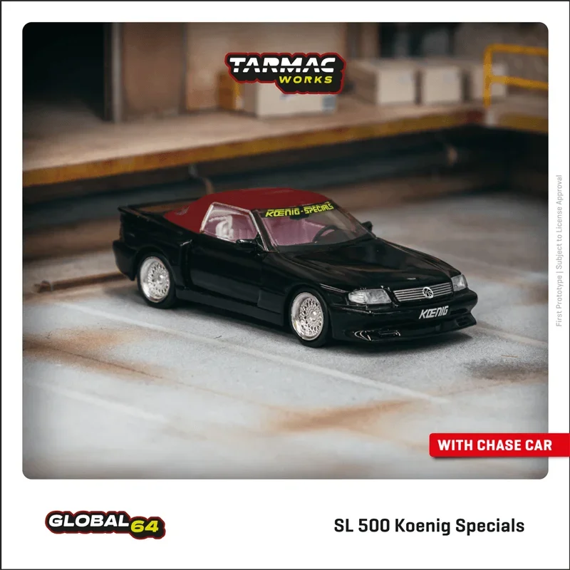 Tarmac Works 1:64 MB SL 500 Koenig Specials Black Diecast Model Car