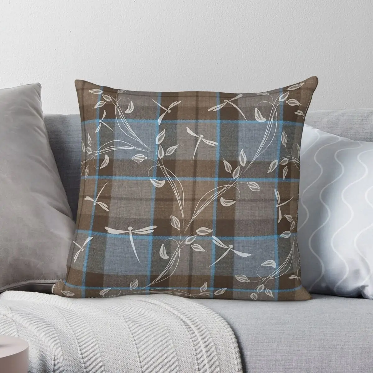 Sassenach Outlander Tartan Square Pillowcase Polyester Linen Velvet Printed Zip Decor Throw Pillow Case Sofa Cushion Cover 45x45
