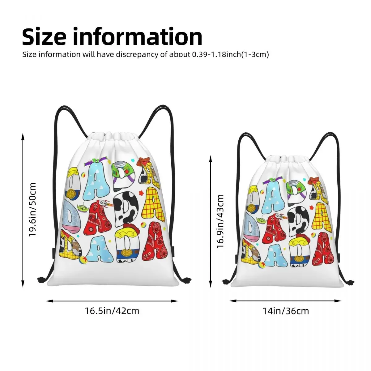 Toy Funny Story Dada Boy Dad Fathers Day Drawstring Backpack Sports Gym Sackpack String Bags for Exercise