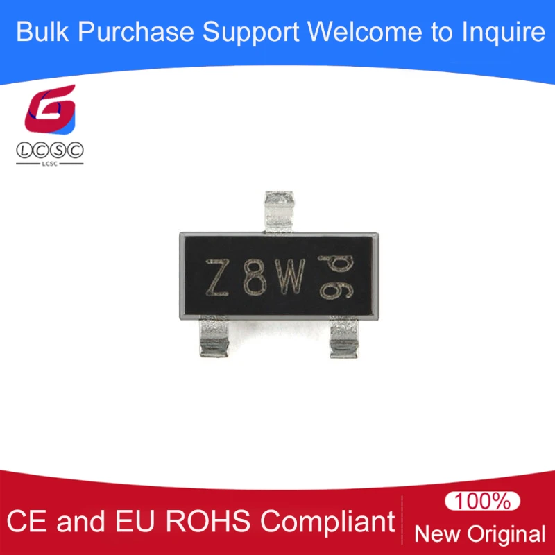 20-100Pcs/Original BZX84-C9V1 SOT-23 Voltage Regulator Diode 9.1V 250mW Zener Diode Part Marking Code Z8W