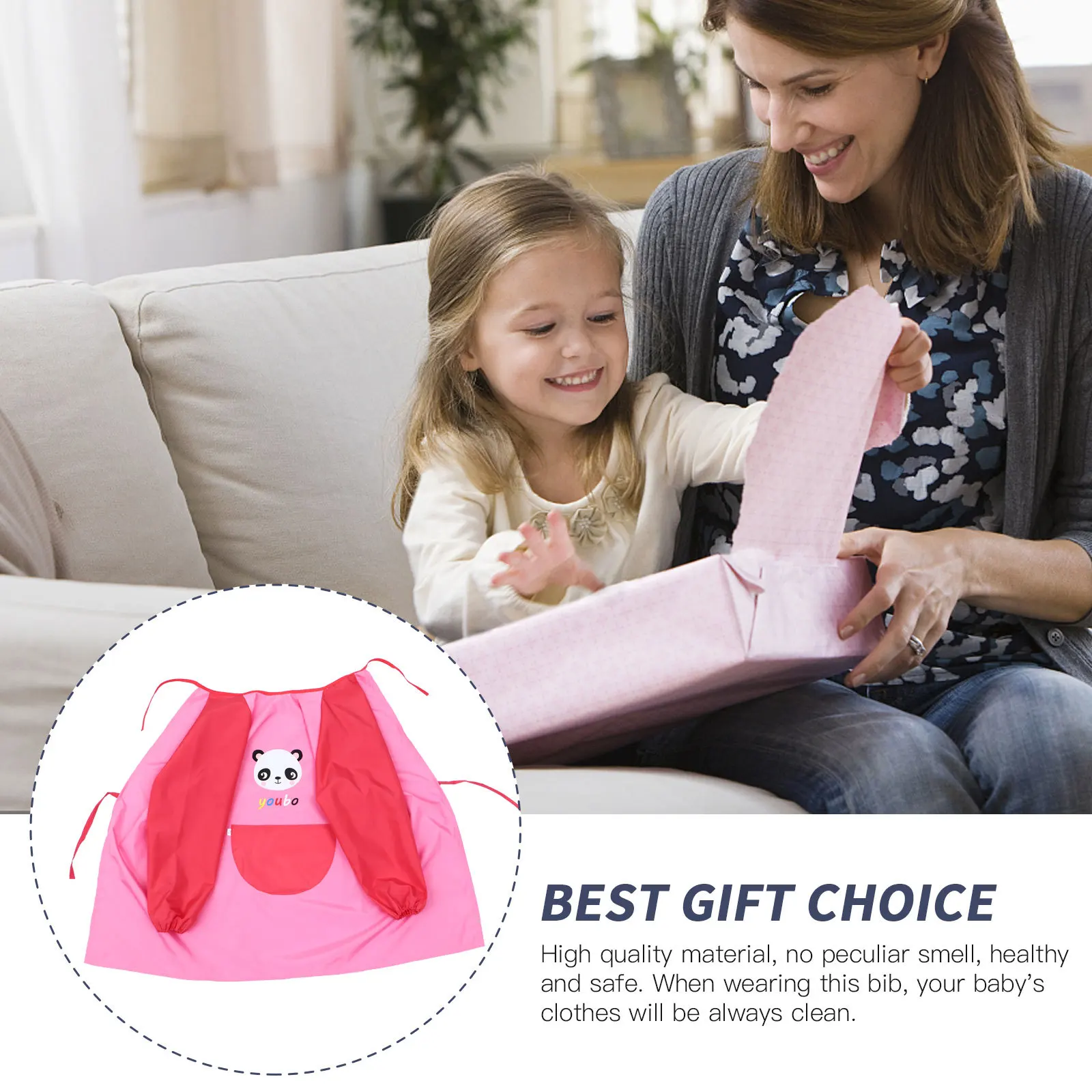 

Waterproof Baby Bib High Quality Material Healthy Design Convenient Storage Soft Breathable Not Stuffy Cartoon
