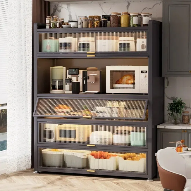 

Кухонный боковой шкаф, пыленепроницаемый бытовой шкафчик от пола до стены, встроенная многослойная полка, стальной шкаф для хранения, шкаф