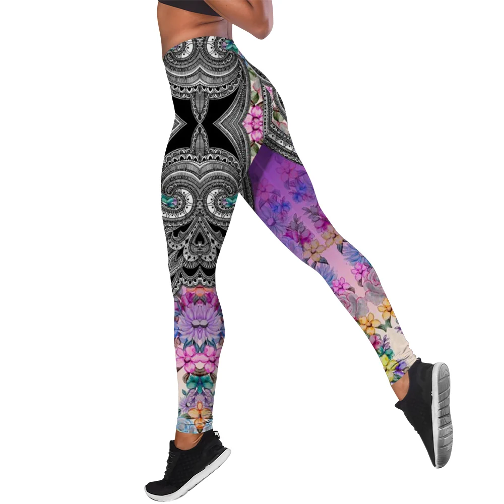 Msieso Mode Leggings gestreifte Blumen 3d gedruckt Legging Indoor Outdoor Yoga Jogging hose Fitness Sport Kleidung S-7XL