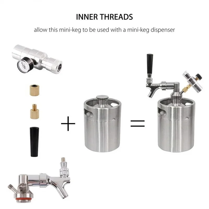 Mini Stainless Steel Wine Barrel Coffee Barrel Automatic Beer Beer Container Stainless Steel Wine Spear Wine Divider No. 2