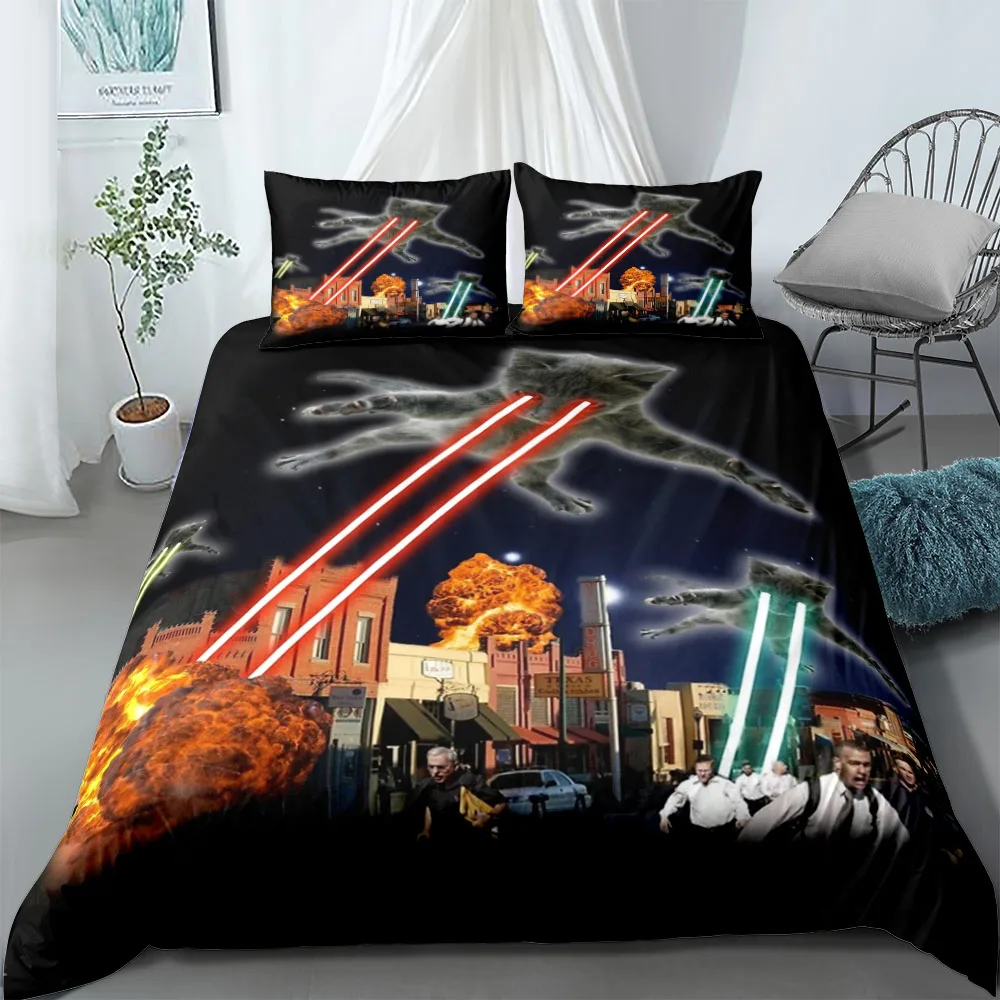 Pet Cat DIY Print Duvet Cover Set King Queen Double Full Twin Single Size Duvet Cover Pillow Case Bed Linen Set