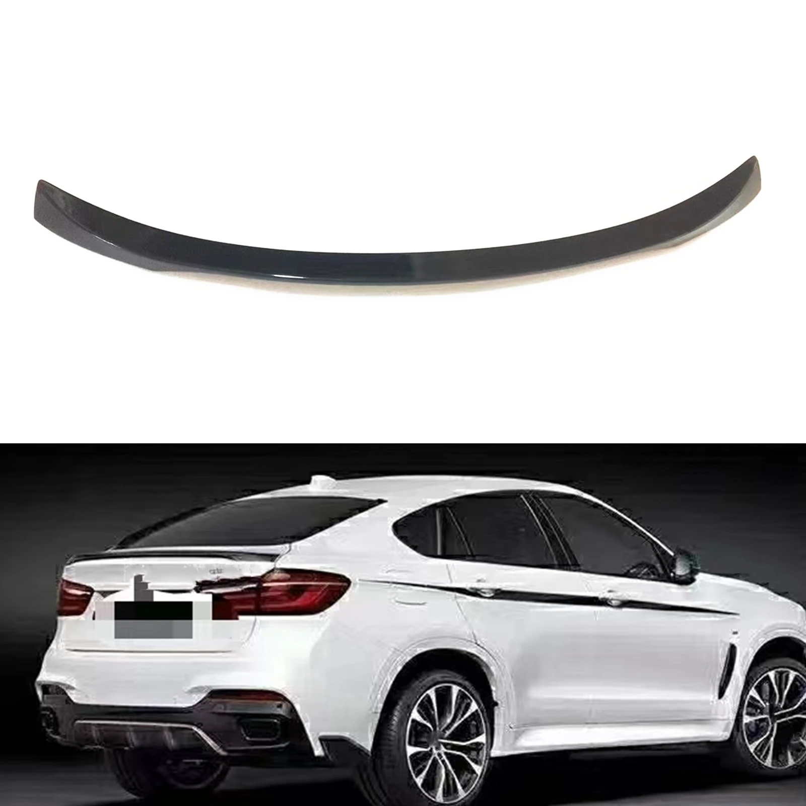 

Rear Trunk Spoiler Lip Wing For BMW F16 X6 2015.7-2020 Glossy Black Car Tailgate Lid Flap Decklid Splitter Trim Upper Body Kit