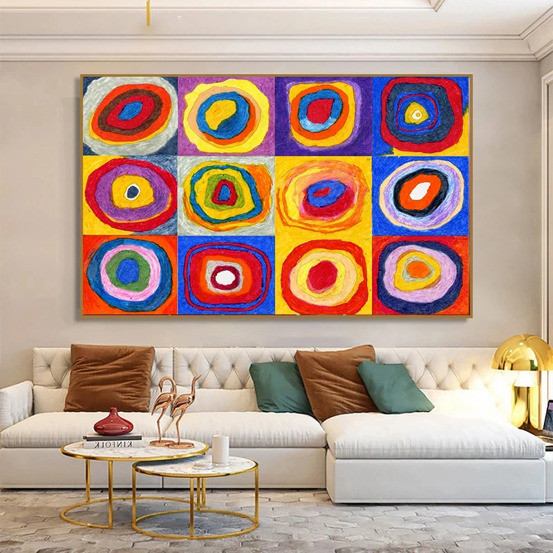 Vintage Wassily Kandinsky Famous Abstract Printing Canvas Paintings Poster and Print Wall Art Picture for Living Room Home Decor
