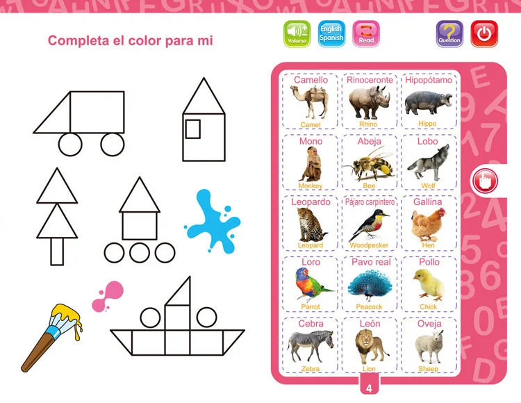 Spanish English Learning Machine Children's Early Childhood Education Voice Book Smart Toys Early Childhood Education Machine