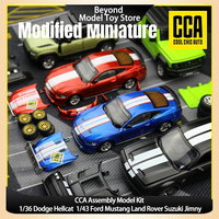 CCA Assembly Model Kit 1/36 Dodge Hellcat 1/43 Ford Mustang Land Rover Suzuki Jimny Alloy Model Car Collection Toy Birthday Gift