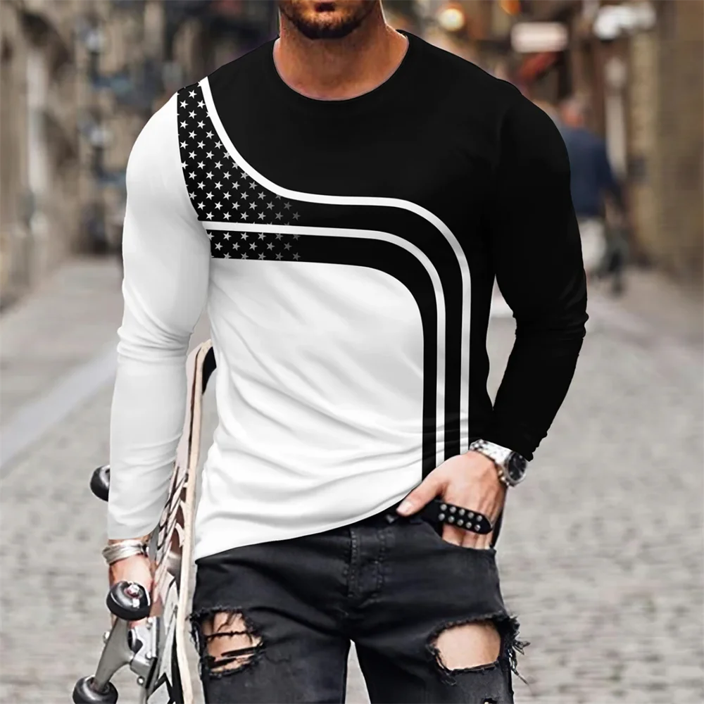 

Fashion Simplicity Style Men's Long Sleeve T-shirts Outdoor Run Fitness Sports Tees Casual O-neck Cotton Tops Oversized Pullover