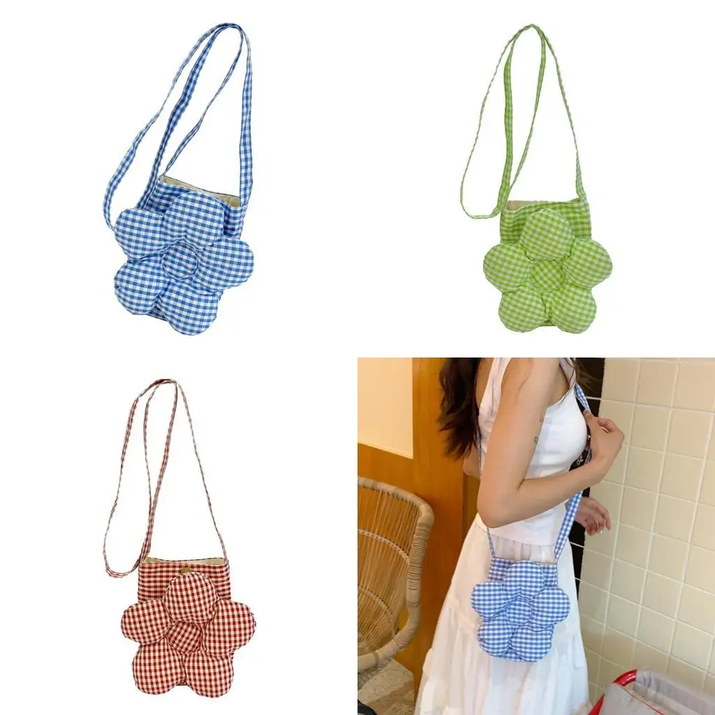 

Многофункциональная клетчатая сумка через плечо со съемным ремешком, сумки на плечо с цветочным принтом, офисный органайзер для