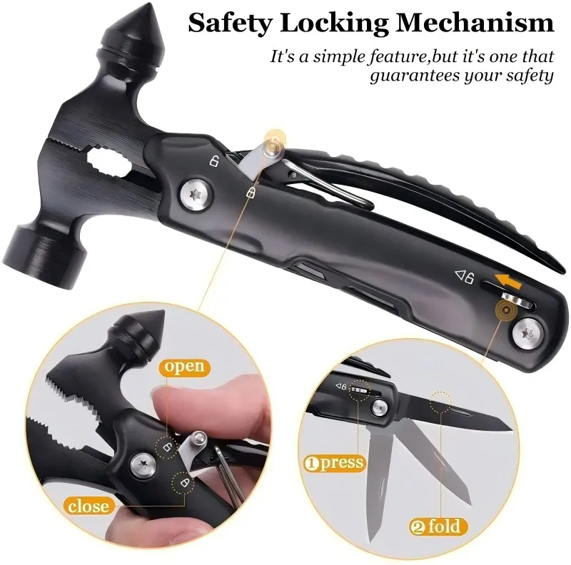 12 in 1 Emergency Escape Car Safety Hammer MultiTool
