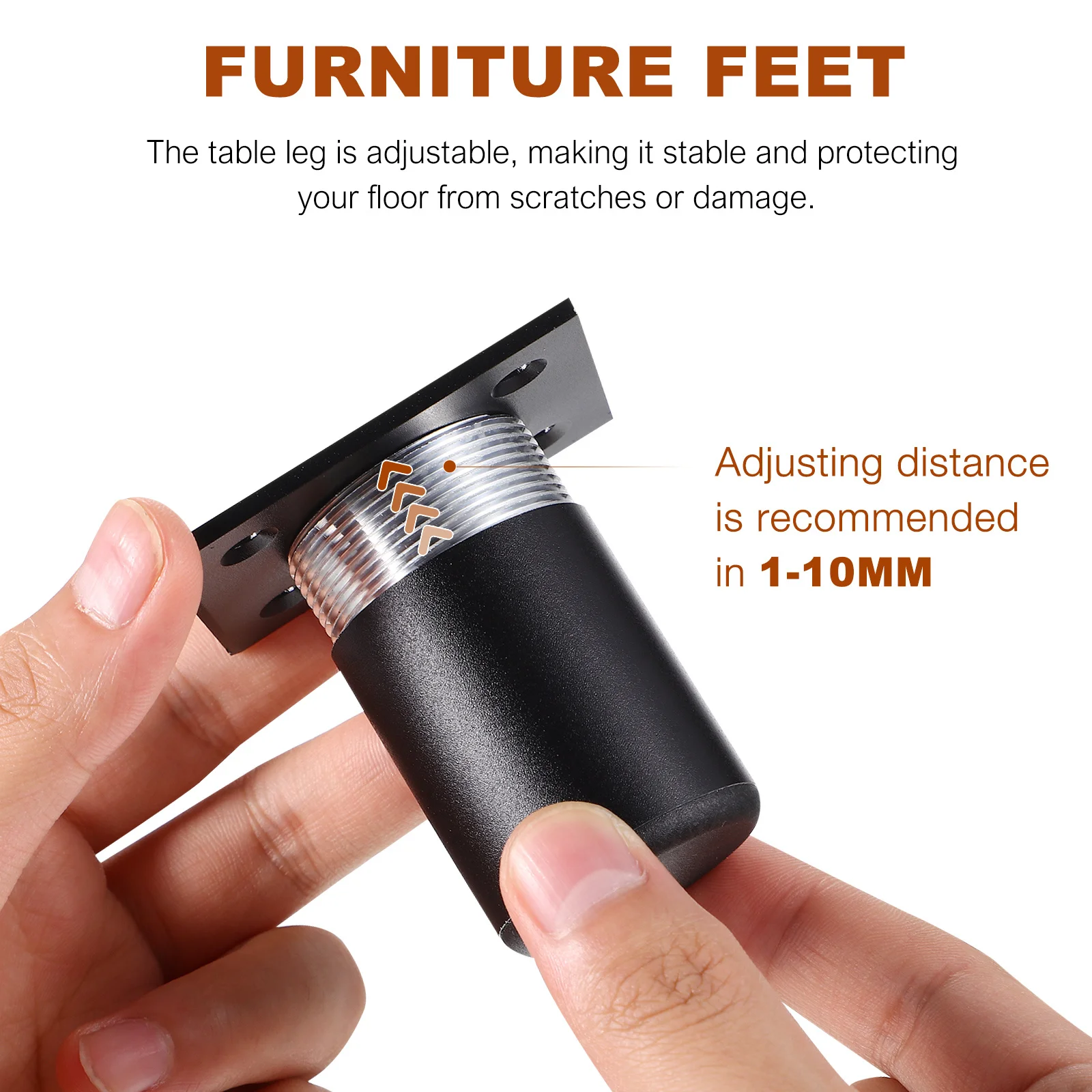 

8Pcs Adjustable Furniture Feet Heavy Duty Aluminum Alloy Cabinet Riser Polished Surface Stable Floor Protector for Sofa