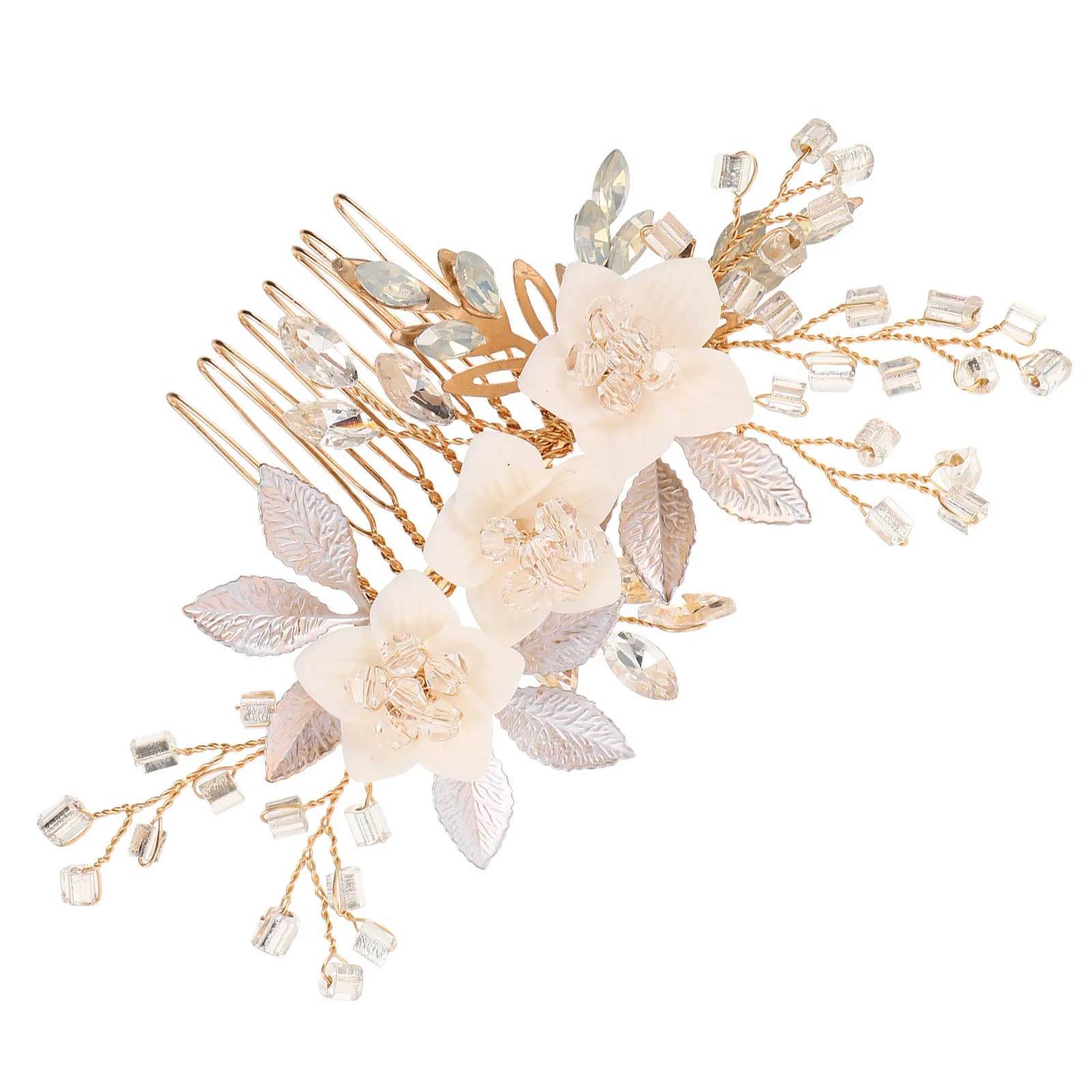 

Flower Bridal Hair Comb Crystal Rhinestone Wedding Accessories Sparkling Clips Bridesmaid Headpiece Bridal Decor