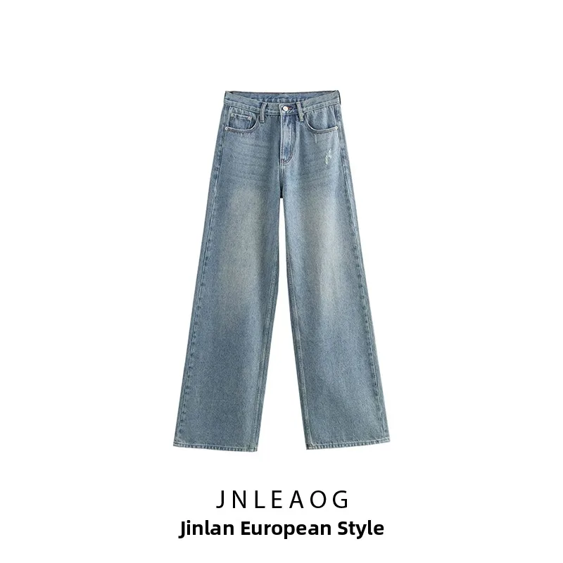 

Fashionable Wide Leg Denim Jeans Women's High Waist Straight Cut Autumn Season JNLEAOG New Arrival Spring Collection