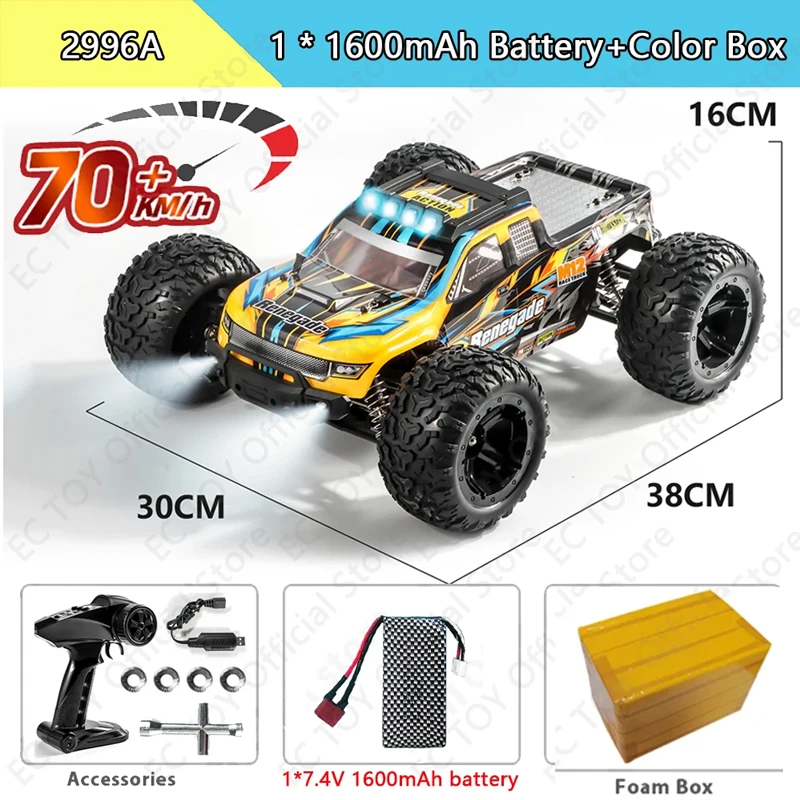 HAIBOXING 2996A 1:10 70KM/H 4WD RC Car z pilotem zdalnego sterowania LED Off Road Cars High Speed Drift Monster Truck dla dorosłych zabawek dla