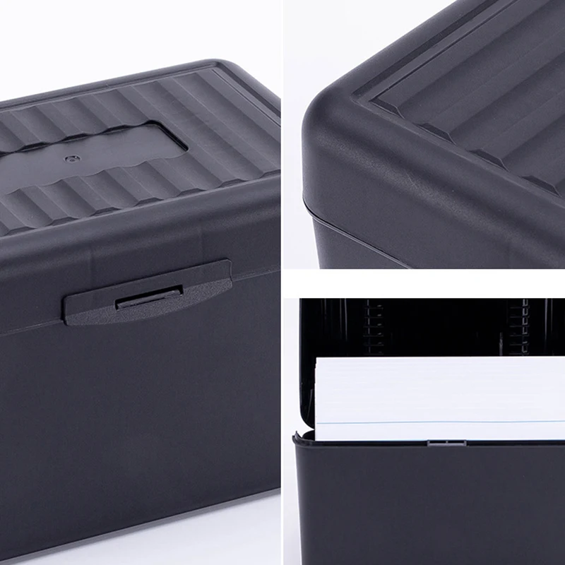 Plastic Card Case 14.5x8.5x9cm Business Card Storage Solid colour Large Capacity Note Paper Desktop Storage Case Office Supplies