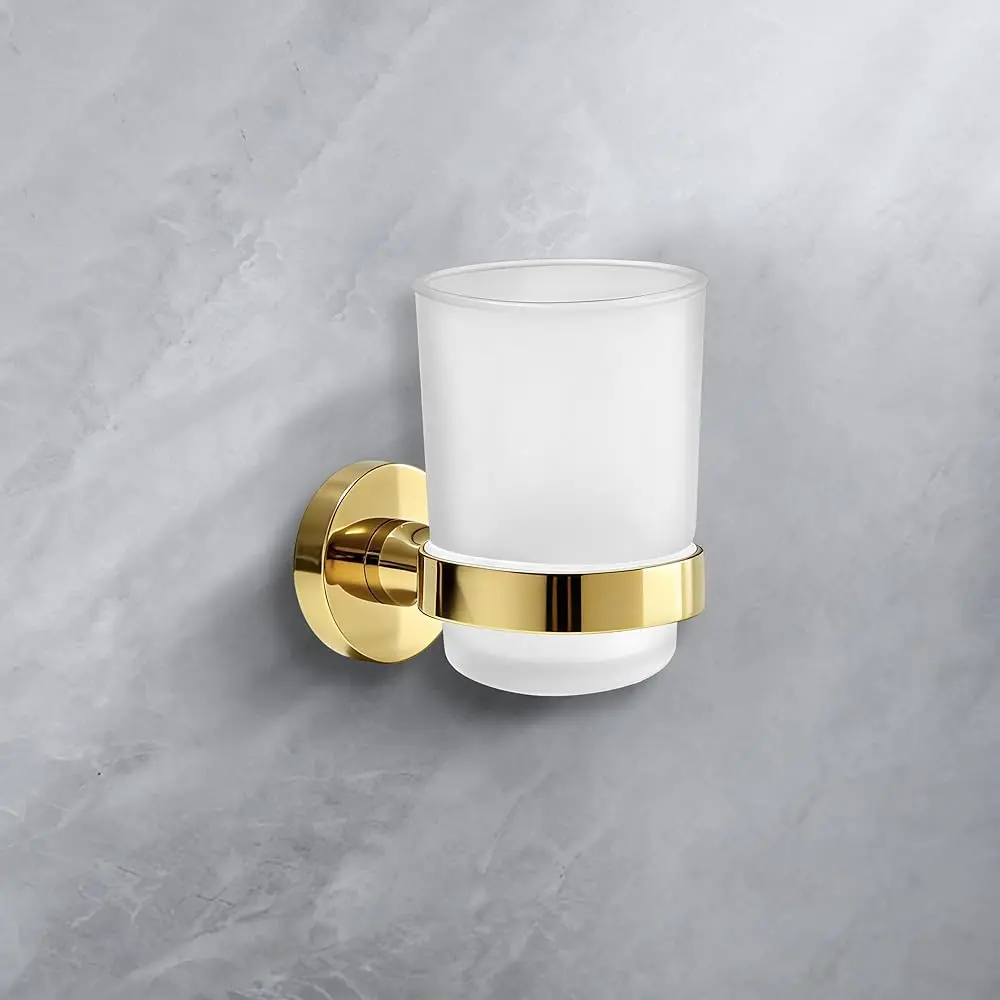 

Держатель для зубных щеток с матовой стеклянной чашкой для ванной комнаты, декоративный настенный держатель для стакана для полоскания рта, матовый.