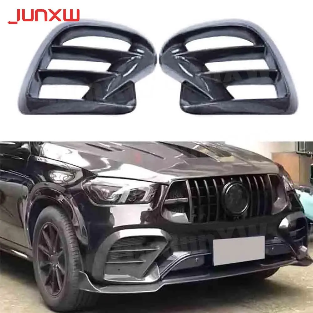 

Carbon Fiber Front Bumper Foglamp Air Vent Trim Mesh Covers FRP For Benz GLE Class W167 GLE63 AMG SUV 2020-2022