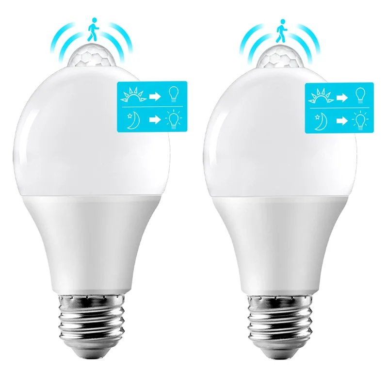 1pc LED Motion Sensor Light Bulb Dusk to Dawn Led lights Security Light Bulb ON/OFF Patio Porch Smart Lamp Indoor/Outdoor Garden