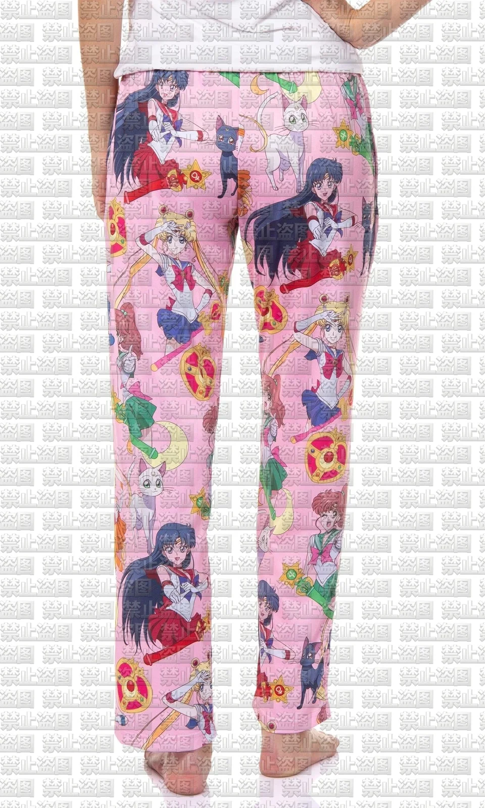 2026 New Arrival Sailor Moon Anime Print Casual Pants Loose Straight Leg Trousers with Cute Print for Daily Wear and Loungewear