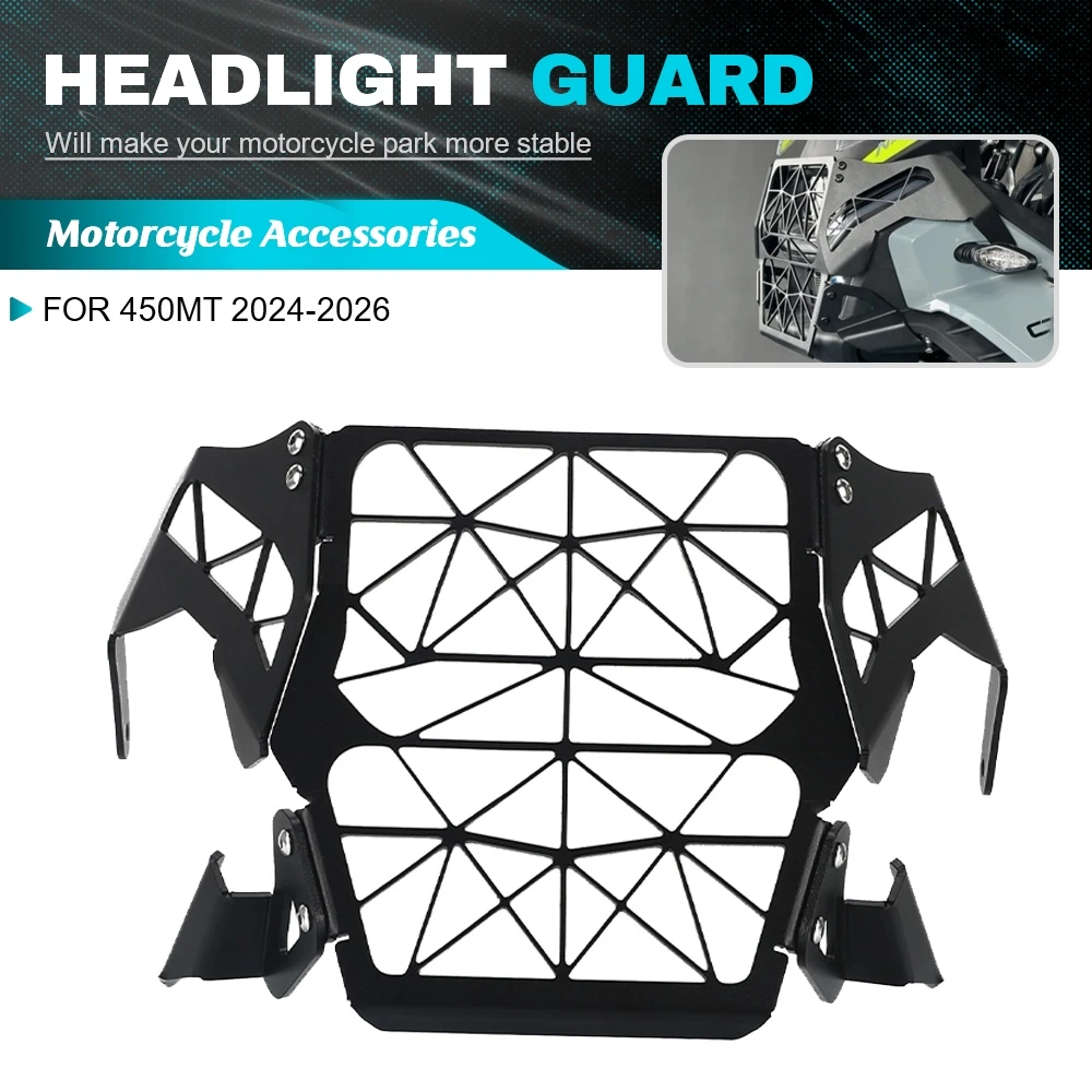 

Motorcycle Headlamp Front Light Protection Cover Headlight Grilles Guard Protector For CFMOTO 450MT 2024-2026 450 MT 2025