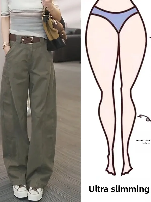 

Военные широкие рабочие брюки в стиле милитари, женские свободные утягивающие брюки с высокой талией, повседневные прямые длинные джинсы с несколькими кетами, новинка осени 2023 г.