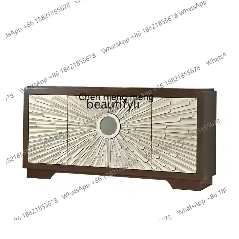 Neoclassical American side cabinet solid wood carving European luxury entrance cabinet