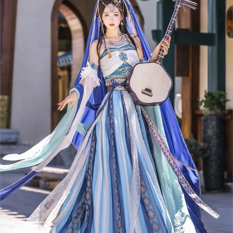 Exotic Hanfu female Western region divinity dance costume full