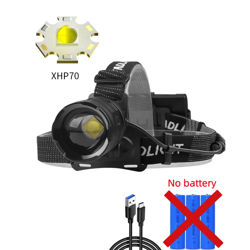 JIASHUAIXIN Nieuwe 30W LED-inductiekoplamp XHP70 Inductie met hoge intensiteit ondersteunt uitgang van 3 18650 inductiekoplamp