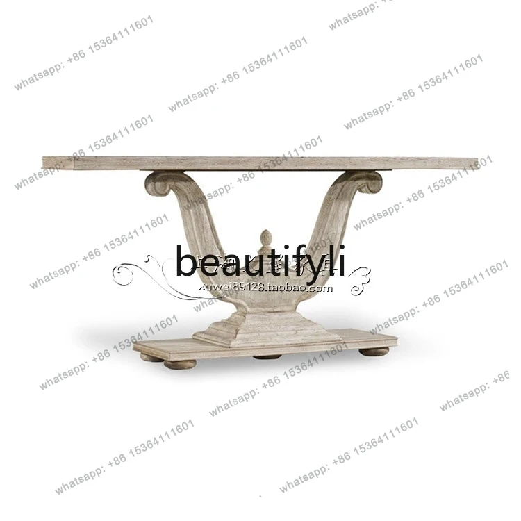 American country solid wood entrance table, European antique decoration table, French style, foyer entrance cabinet