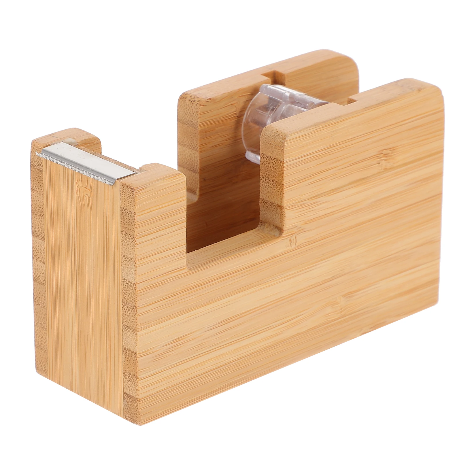 

Bamboo Abs Tape Dispenser Portable Household Sticker Dispenser Office Supply Desktop Fun Tape Cutter Smooth Edges