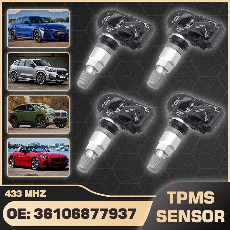 

433 MHz Car Tire Pressure Sensor TPMS For BMW i4 G26 BMW iX1 U11 BMW X1 U11 BMW XM G09 BMW Z4 G29 2019-2026 36106877937 6877937