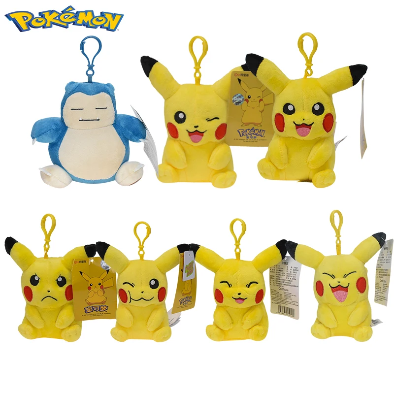

Original DUODUOBAO Pokemon Keychain Plush Toys Cute Snorlax Pikachu Stuffed Animel Plushies Mood Pendant Dolls Gifts Children