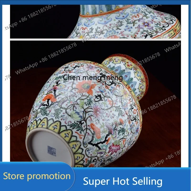 A6239 Handmade vase pastel antique vase auspicious longevity Jingdezhen ceramic small vase manufacturer