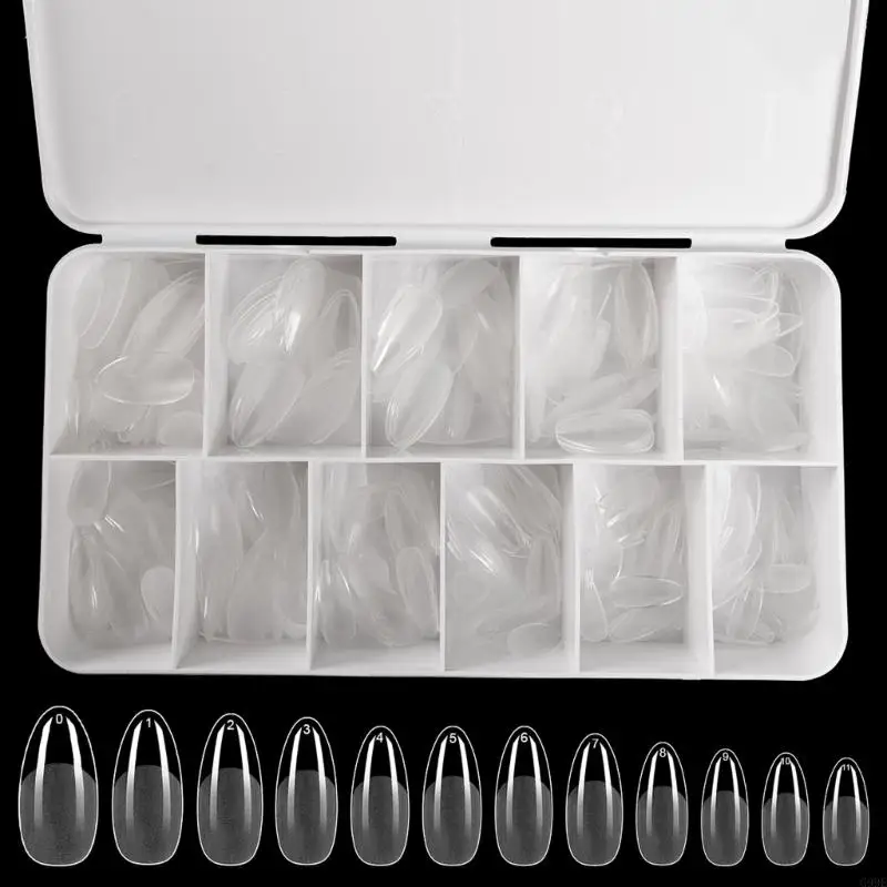 

G99E 550pcs Средний миндальный гель наконечники для ногтей.